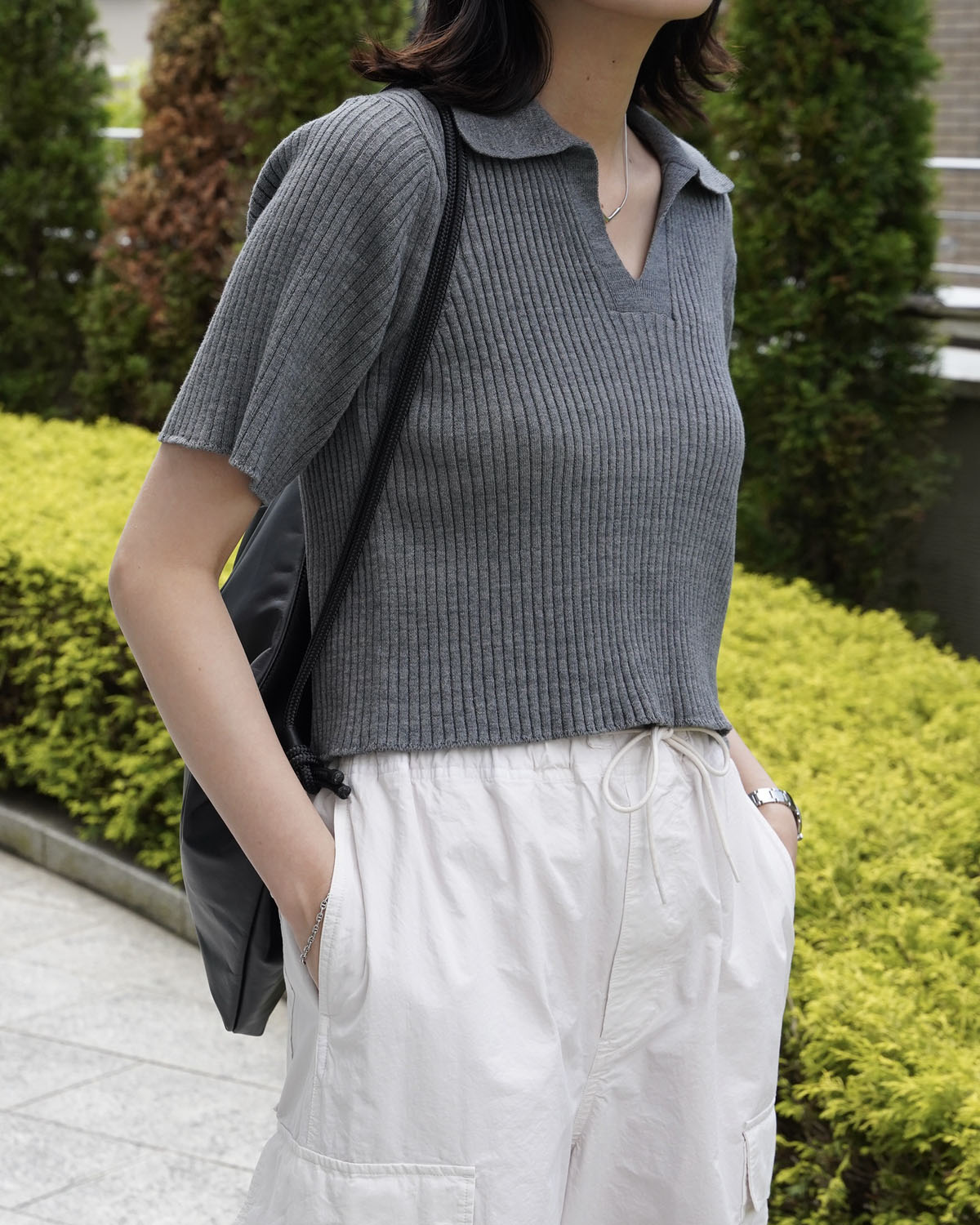 シャツ+ブラウス(半袖+袖なし) Ernie Palo Wide Rib Skipper S/S Knit アーニーパロと私