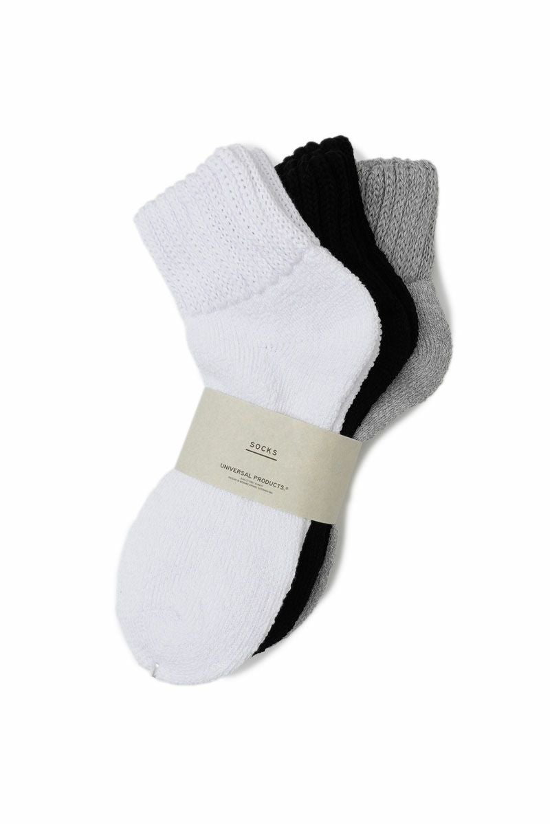 3P PILE SOCKS[WHITE/BLACK/GRAY] | 1LDK (ワンエルディーケー) 公式サイト