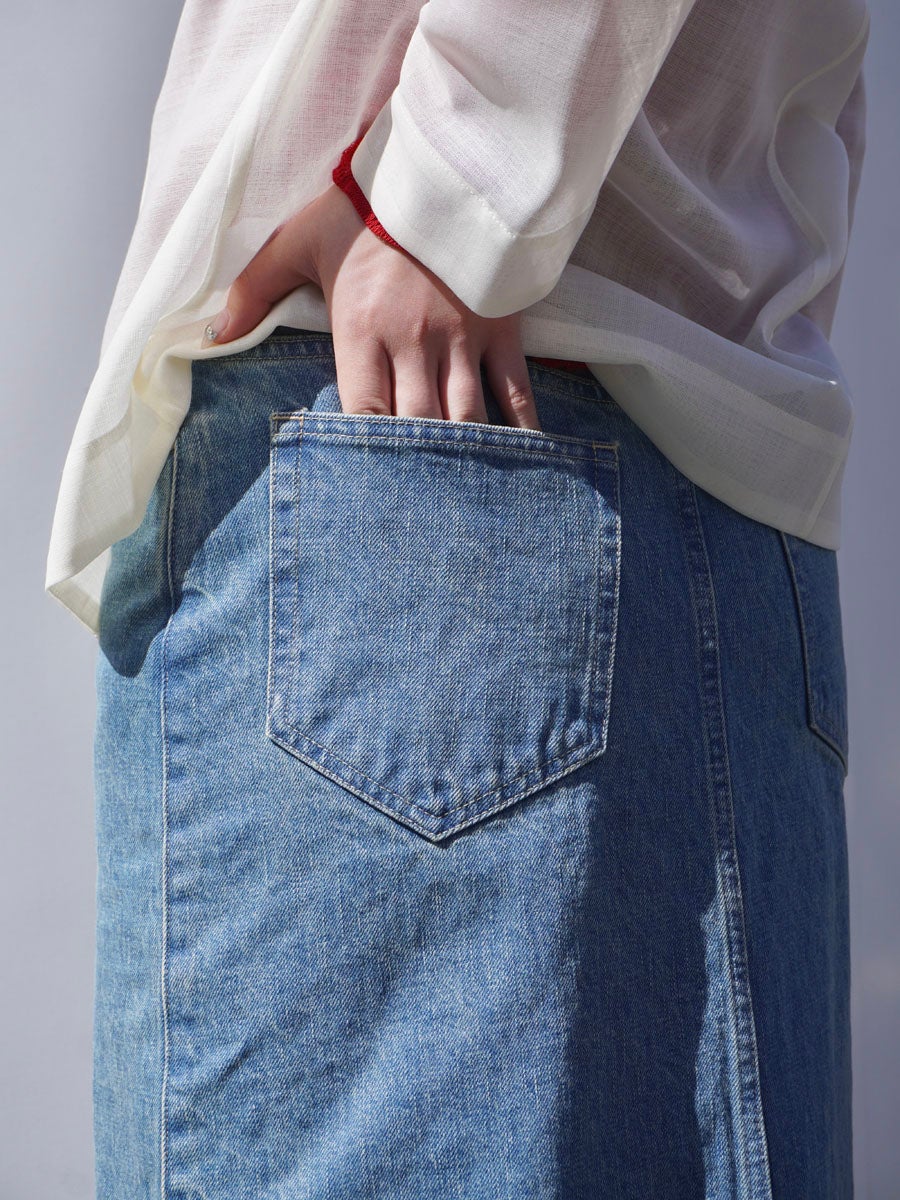 DENIM MAXI SKIRT[BLUE] | 1LDK (ワンエルディーケー) 公式サイト