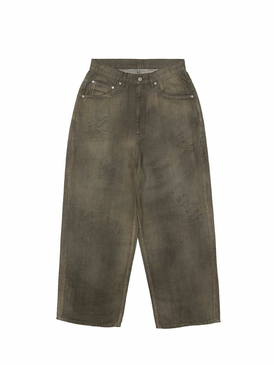 AGING WIDE 5P DENIM PANTS EX[KHAKI] | 1LDK (ワンエルディーケー