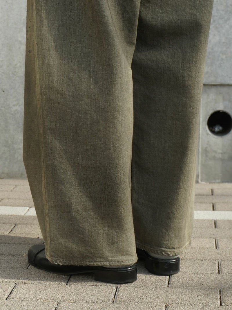 AGING WIDE 5P DENIM PANTS EX[KHAKI] | 1LDK (ワンエルディーケー 