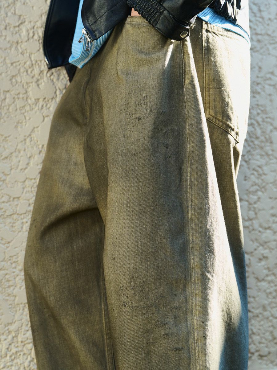 AGING WIDE 5P DENIM PANTS EX[KHAKI] | 1LDK (ワンエルディーケー