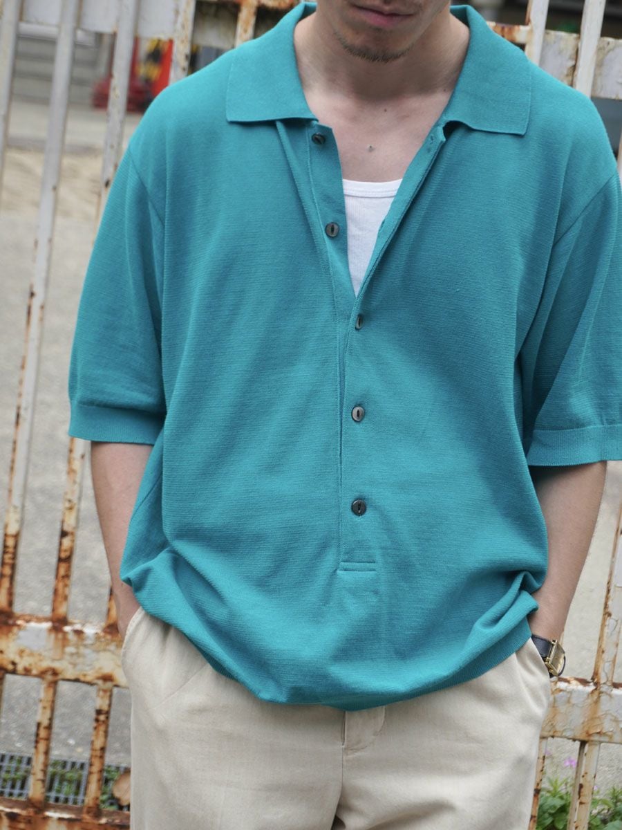 TWISTED COTTON KNIT P/S[PEACOCK GREEN] | 1LDK (ワンエルディーケー