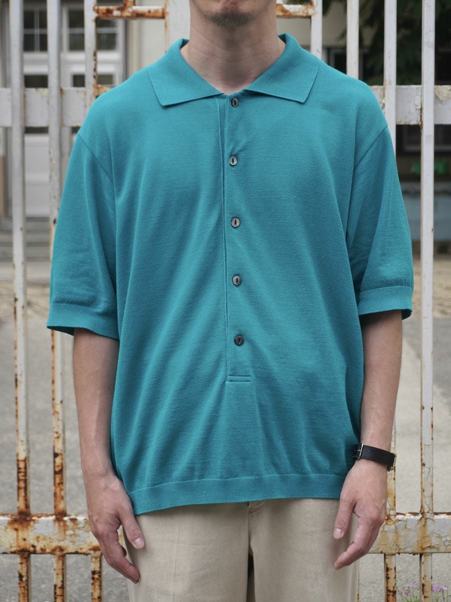 TWISTED COTTON KNIT P/S[PEACOCK GREEN] | 1LDK (ワンエルディーケー