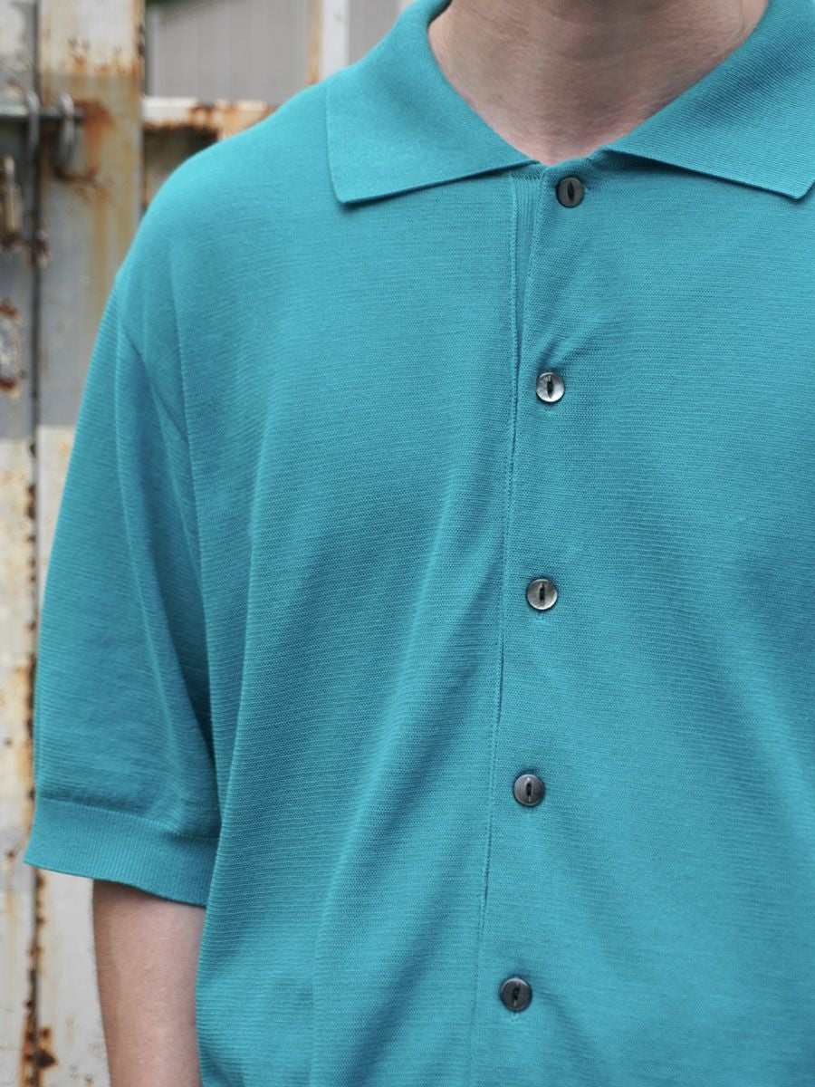 TWISTED COTTON KNIT P/S[PEACOCK GREEN] | 1LDK (ワンエルディーケー