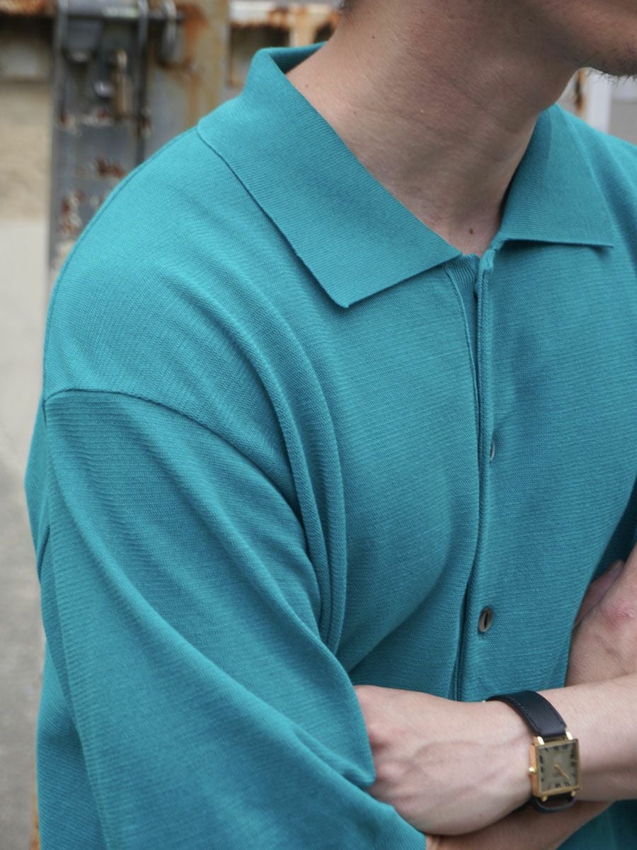 TWISTED COTTON KNIT P/S[PEACOCK GREEN] | 1LDK (ワンエルディーケー