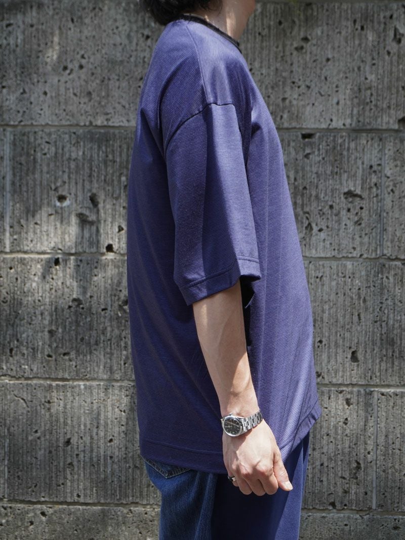 36G Wool Stripe S/S Tee[NAVY(Royal Blue)] | 1LDK (ワンエルディー