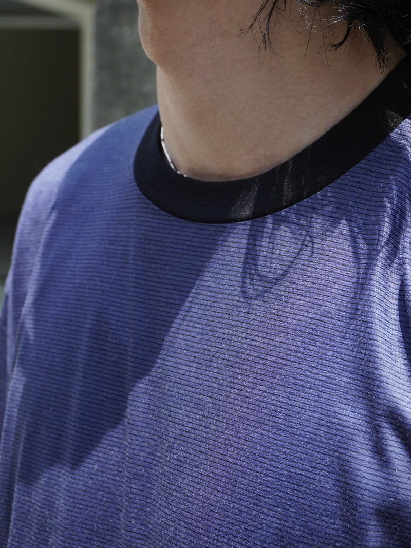 36G Wool Stripe S/S Tee[NAVY(Royal Blue)] | 1LDK (ワンエルディー