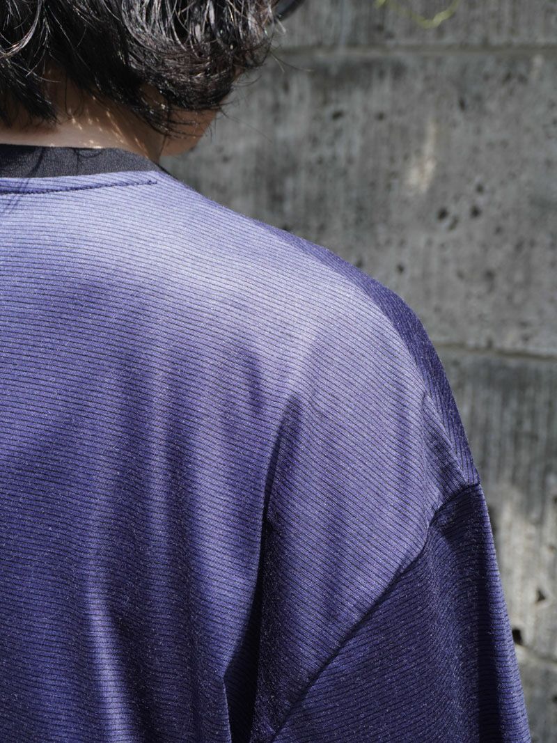 36G Wool Stripe S/S Tee[NAVY(Royal Blue)] | 1LDK (ワンエルディー