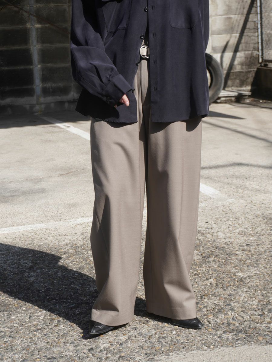 SUMMER WOOL WIDE TROUSERS[GREIGE] | 1LDK (ワンエルディーケー) 公式