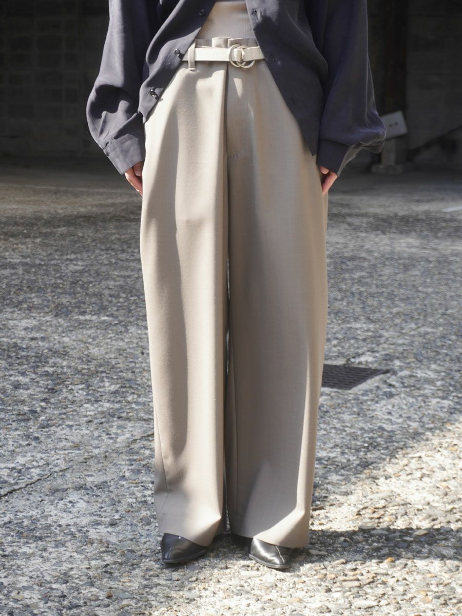 SUMMER WOOL WIDE TROUSERS[GREIGE] | 1LDK (ワンエルディーケー) 公式