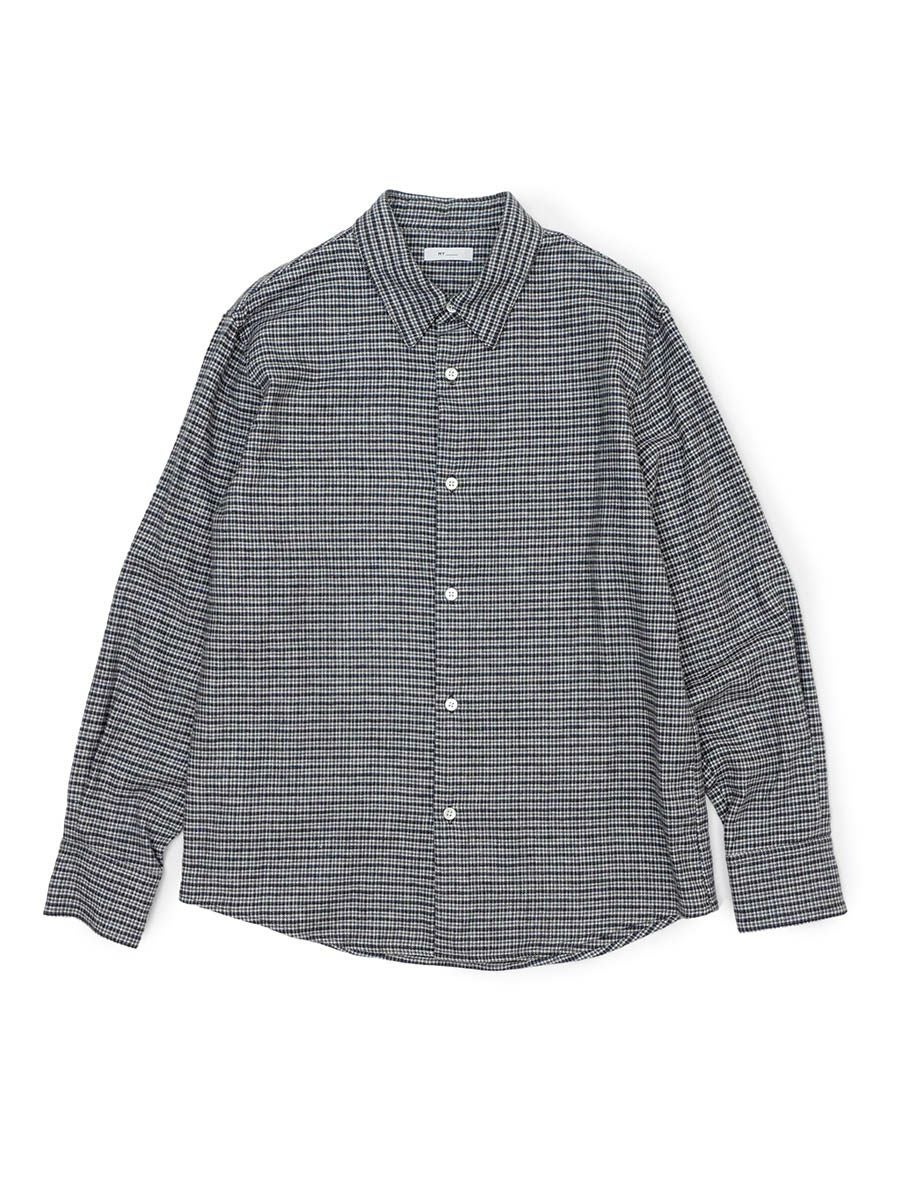 COTTON LINEN FLANNEL CHECKED SHIRT[BROWN] | 1LDK (ワンエルディー