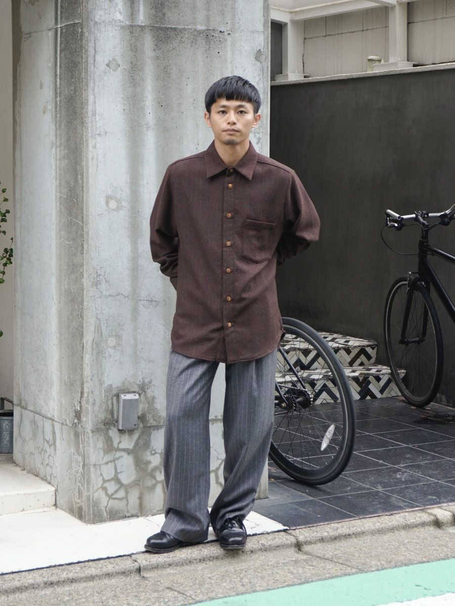 DEAD STOCK LIMITED RARE VINTAGE GERMAN FABRIC SHIRTS[BURGANDY