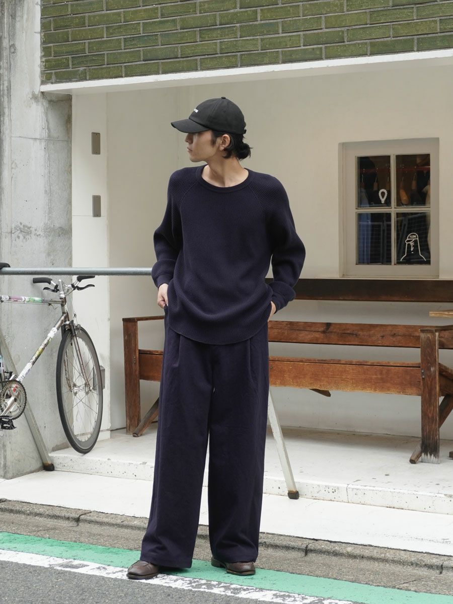 DEAD STOCK 60'S GERMAN VINTAGE WORKWEAR FABRIC 1TUCK WIDE PANTS