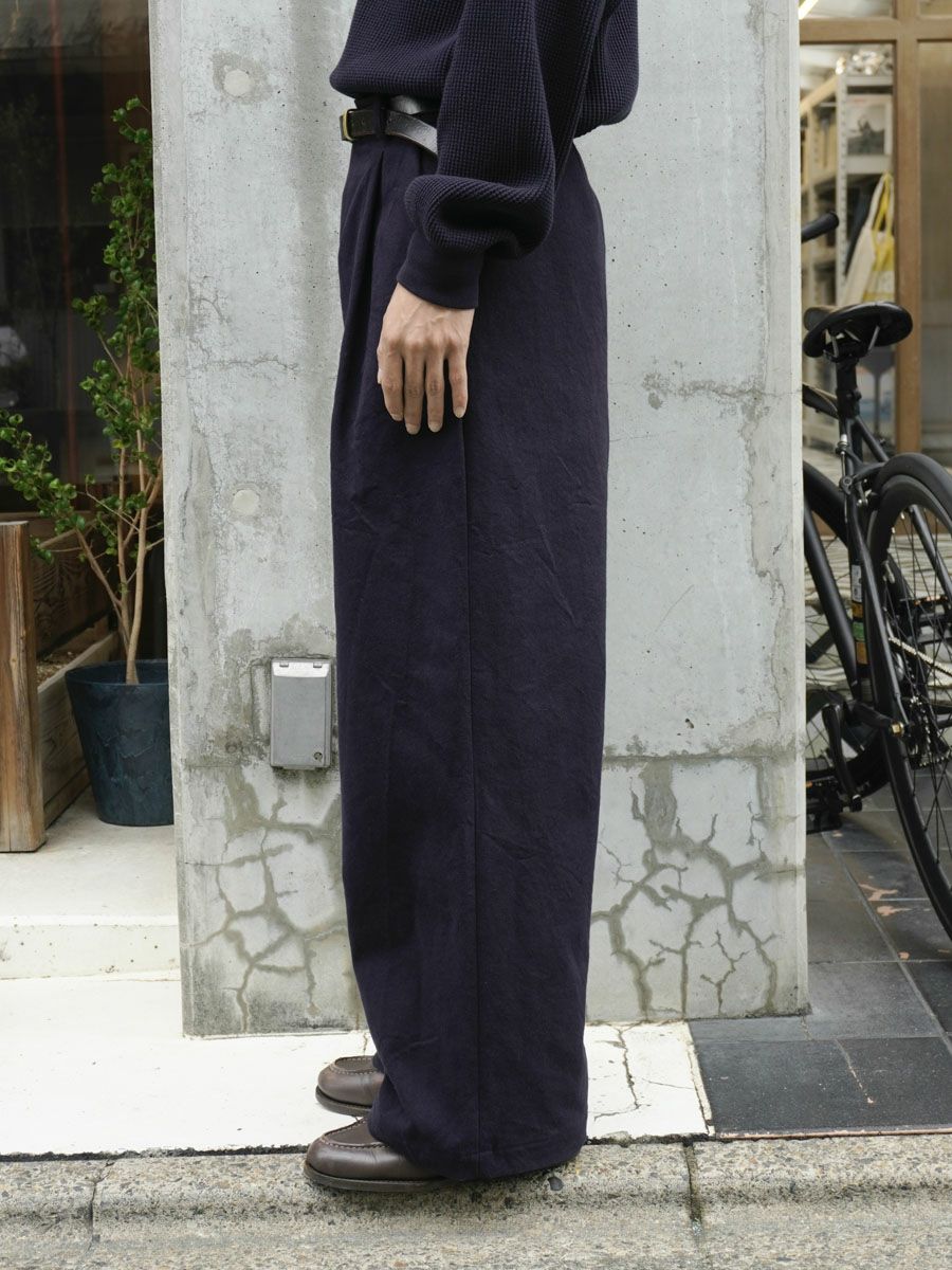 DEAD STOCK 60'S GERMAN VINTAGE WORKWEAR FABRIC 1TUCK WIDE PANTS