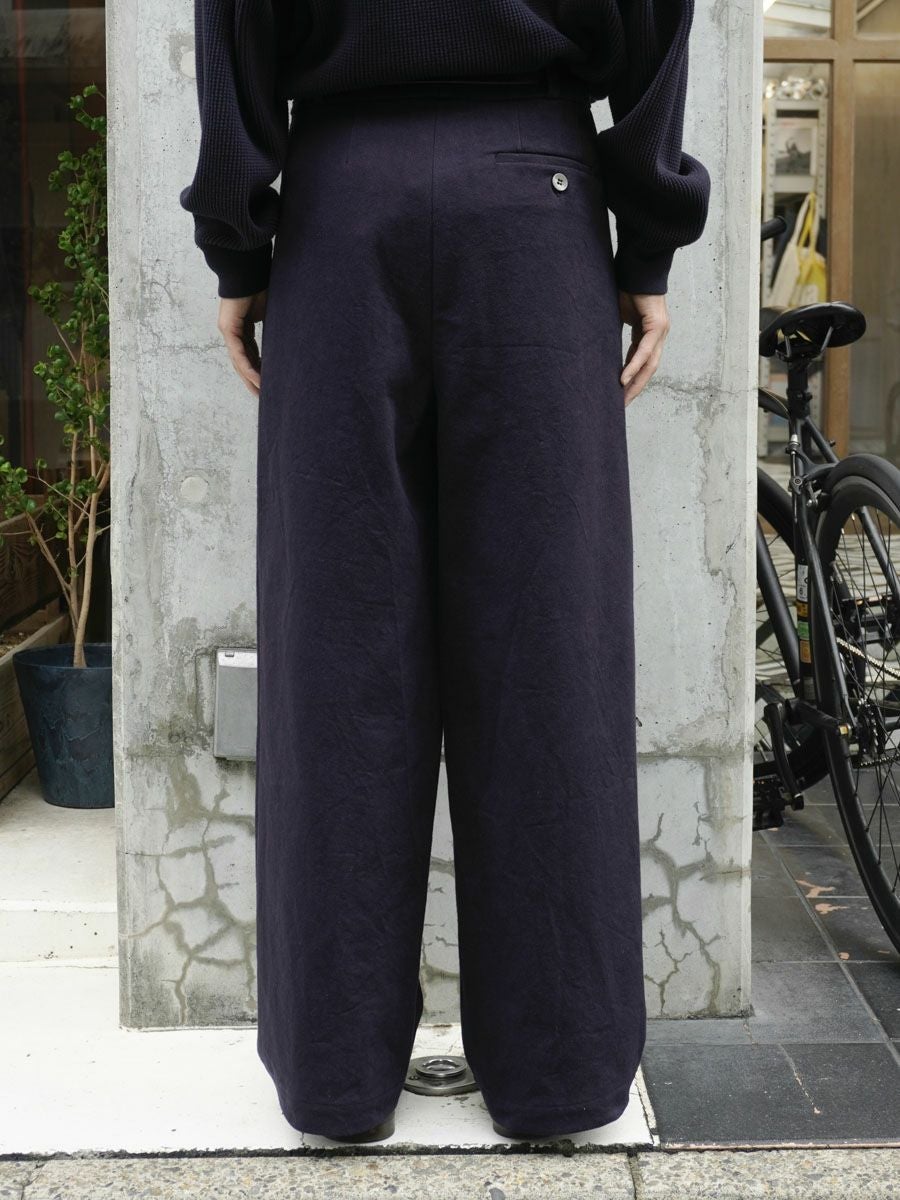 DEAD STOCK 60'S GERMAN VINTAGE WORKWEAR FABRIC 1TUCK WIDE PANTS