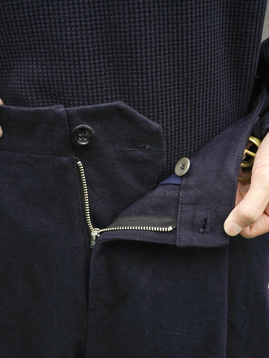 DEAD STOCK 60'S GERMAN VINTAGE WORKWEAR FABRIC 1TUCK WIDE PANTS