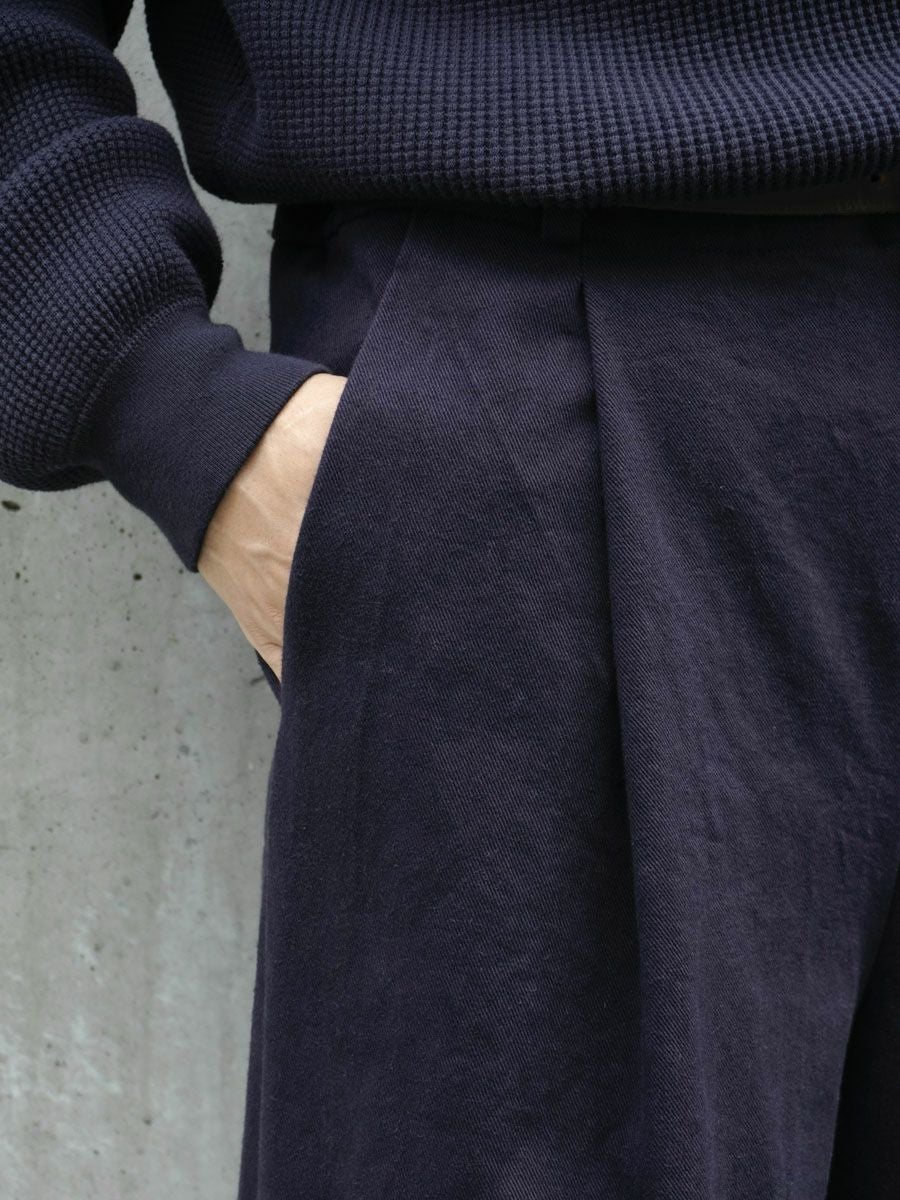 DEAD STOCK 60'S GERMAN VINTAGE WORKWEAR FABRIC 1TUCK WIDE PANTS