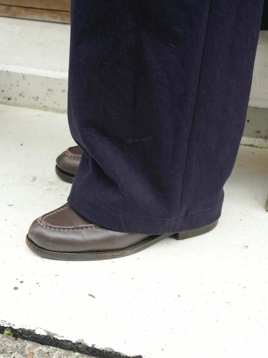 DEAD STOCK 60'S GERMAN VINTAGE WORKWEAR FABRIC 1TUCK WIDE PANTS