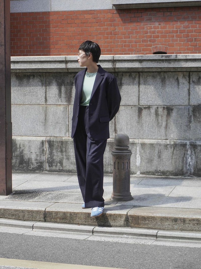 WOOL STRIPE TAILORED JACKET[NAVY STRIPE] | 1LDK (ワンエルディー 