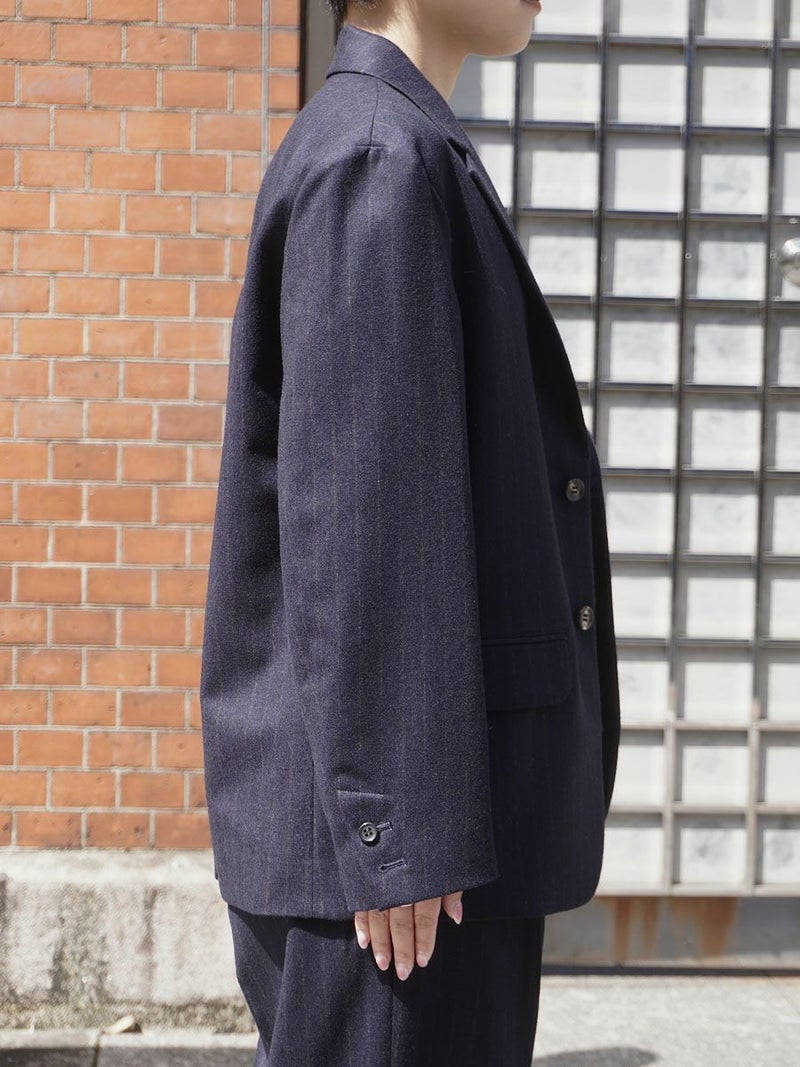 WOOL STRIPE TAILORED JACKET[NAVY STRIPE] | 1LDK (ワンエルディー 