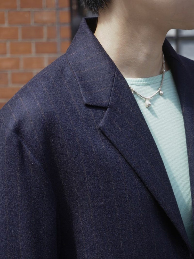 WOOL STRIPE TAILORED JACKET[NAVY STRIPE] | 1LDK (ワンエルディー 