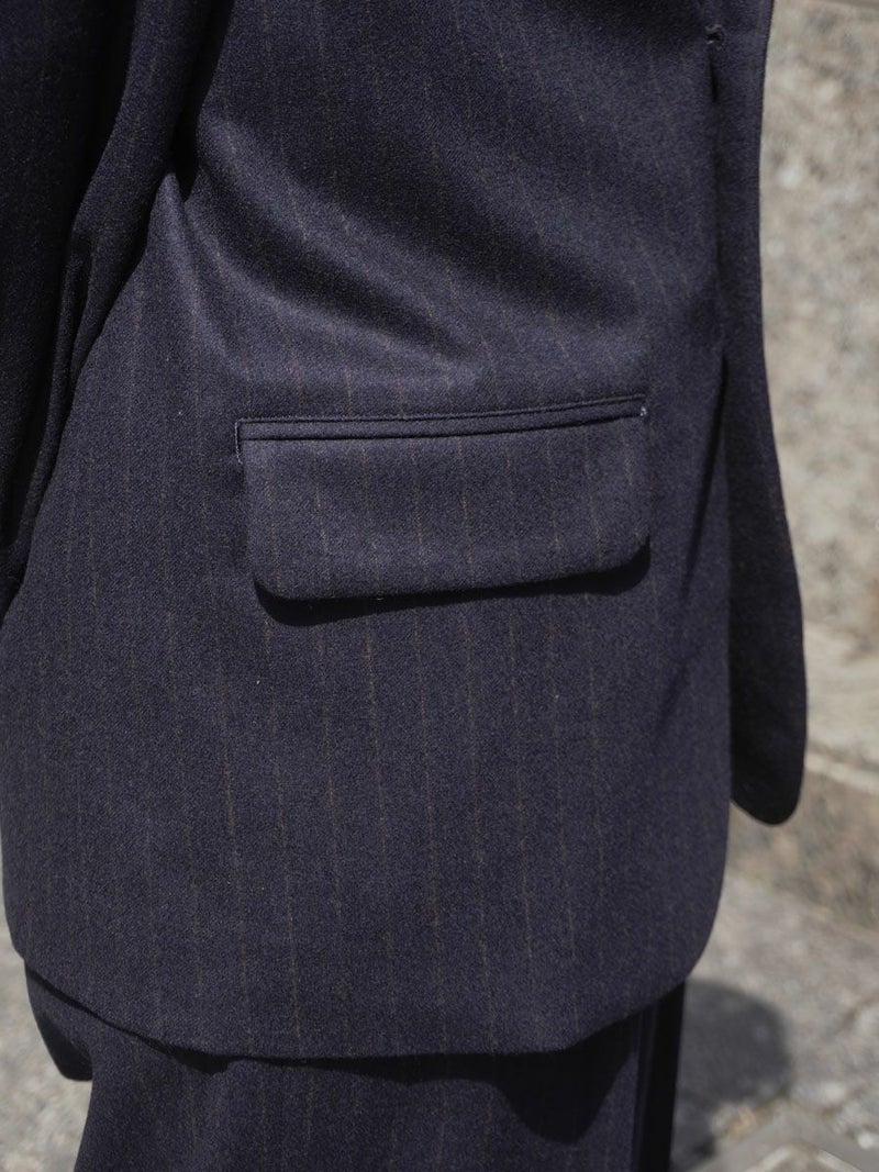 WOOL STRIPE TAILORED JACKET[NAVY STRIPE] | 1LDK (ワンエルディー 