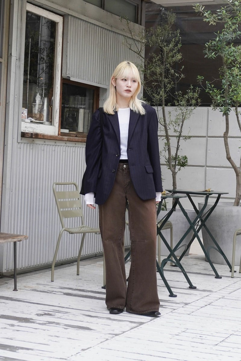 WOOL STRIPE TAILORED JACKET[NAVY STRIPE] | 1LDK (ワンエルディー 