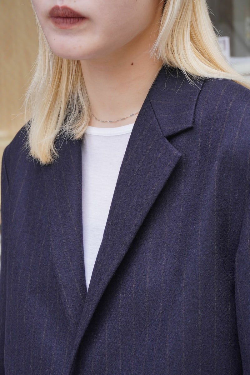 WOOL STRIPE TAILORED JACKET[NAVY STRIPE] | 1LDK (ワンエルディー 