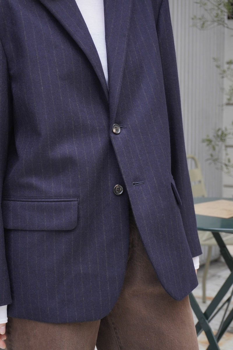 WOOL STRIPE TAILORED JACKET[NAVY STRIPE] | 1LDK (ワンエルディー 