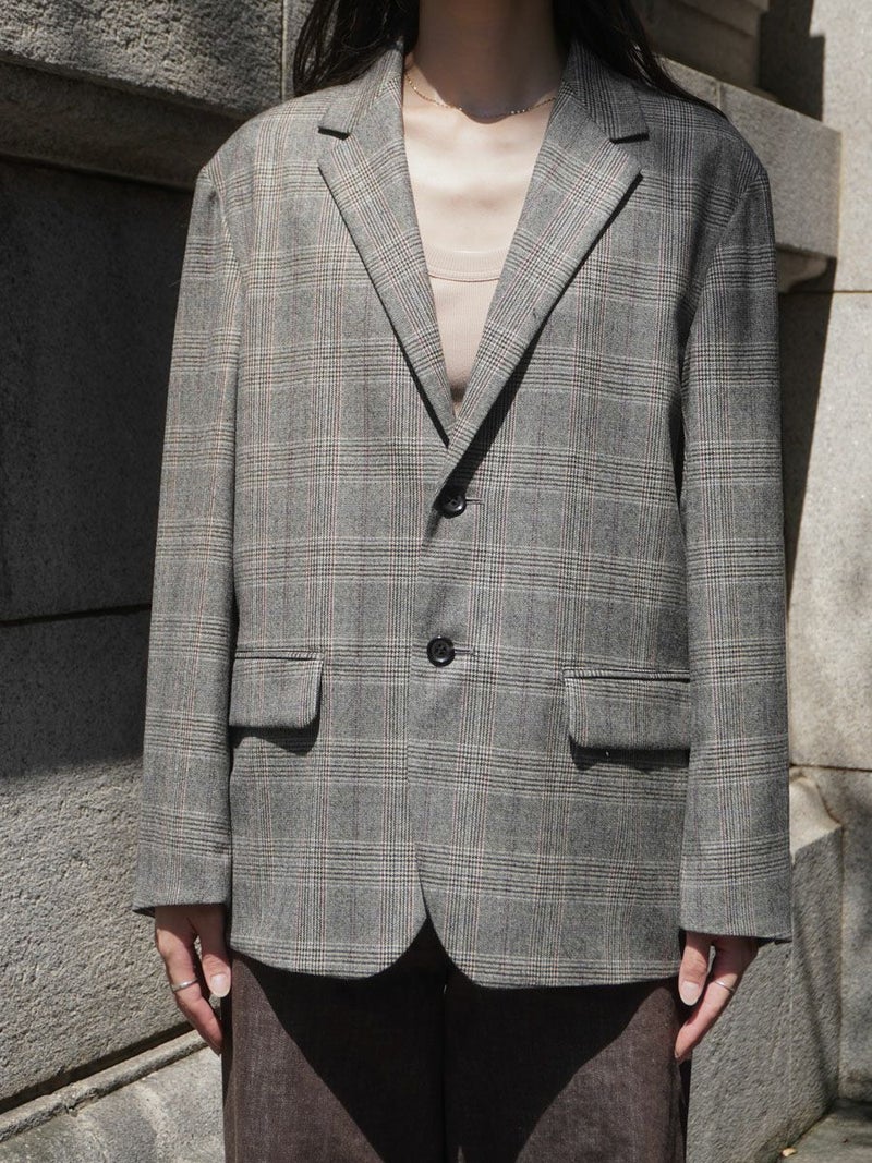 WOOL CHECK TAILORED JACKET[GRAY CHECK] | 1LDK (ワンエルディーケー 