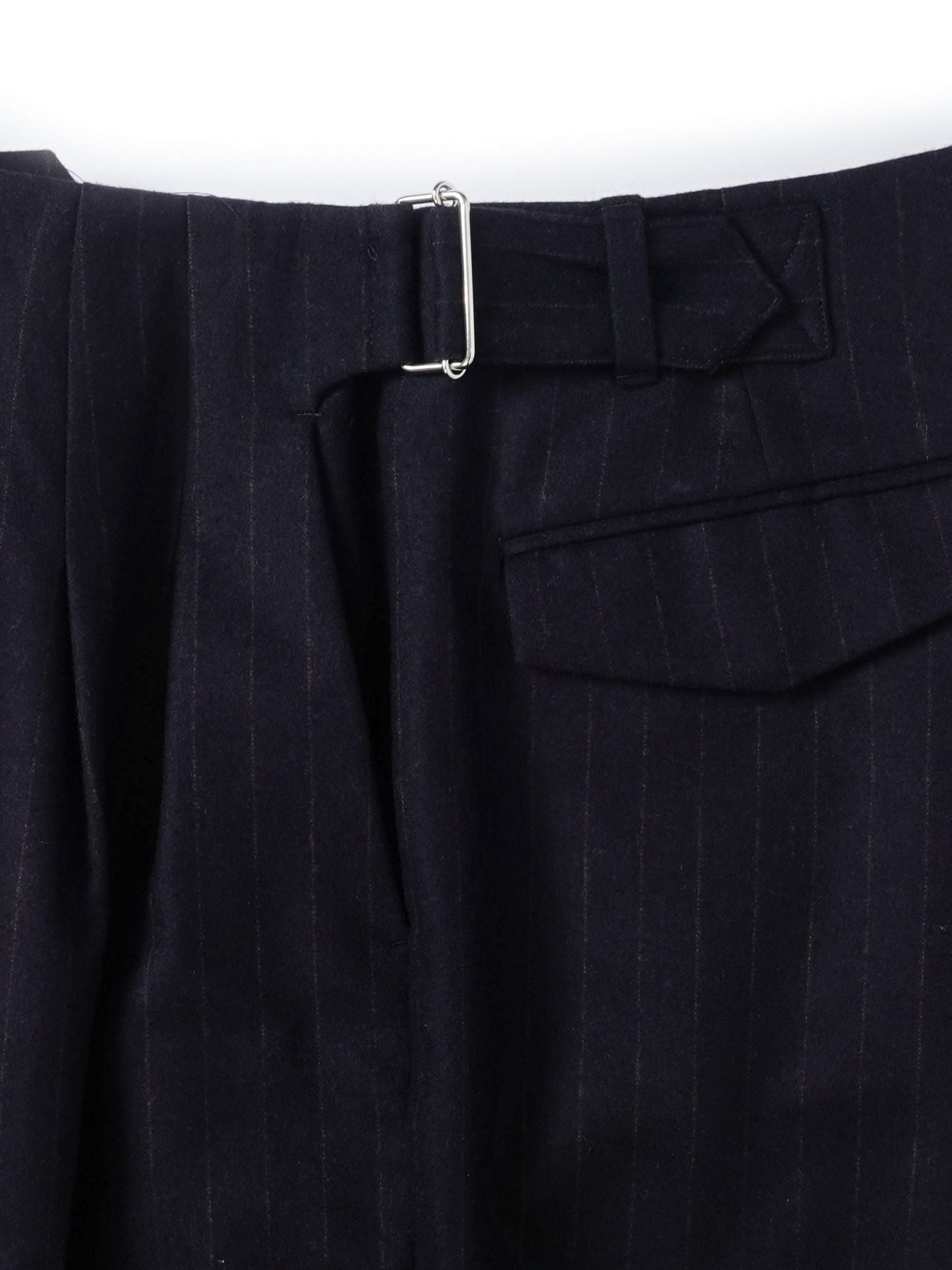 WOOL STRIPE WIDE TROUSERS[NAVY STRIPE] | 1LDK (ワンエルディーケー