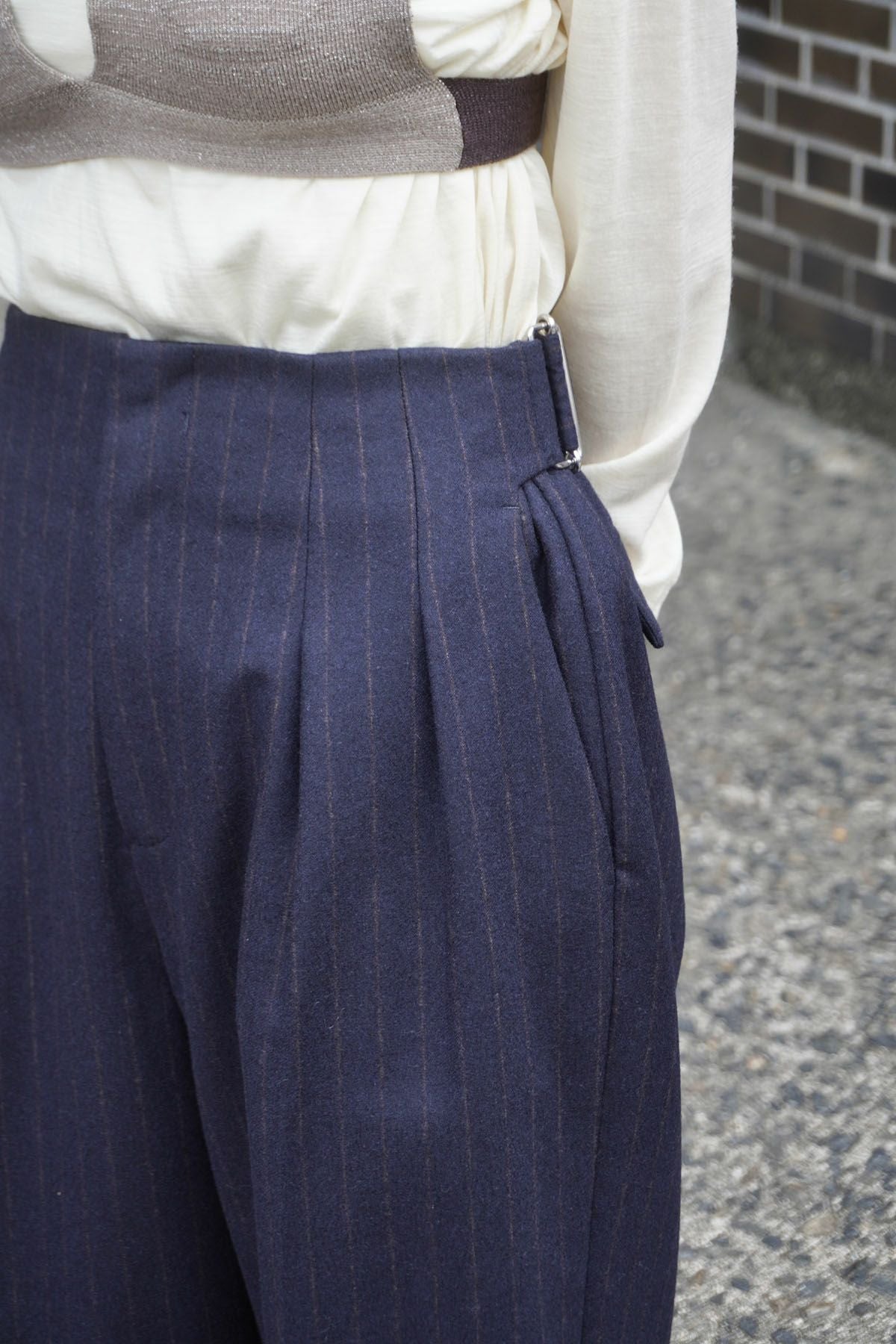 パンツ 00s OLD GAP stripe wool wide slacks WOOL STRIPE WIDE TROUSERS[NAVY STRIPE] | 1LDK (ワンエルディーケー