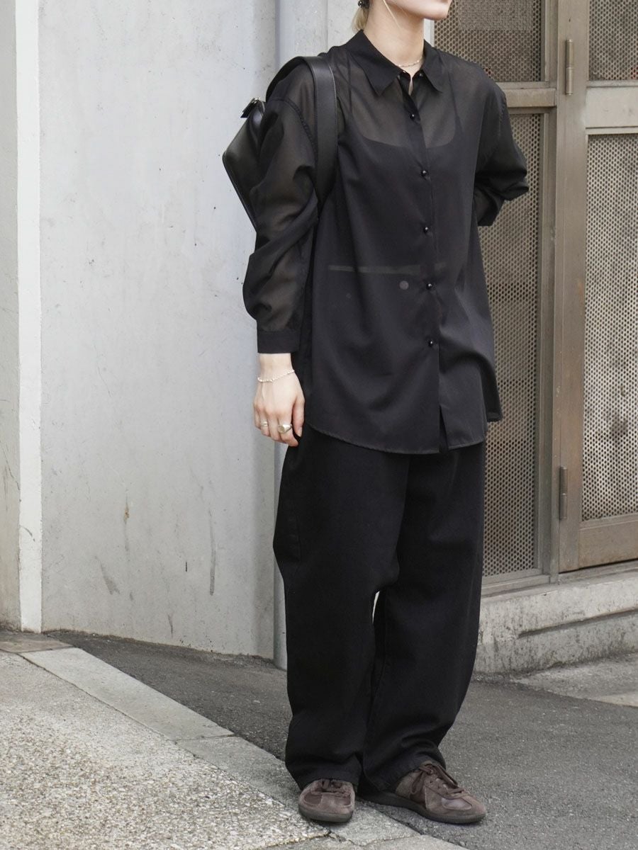 カットソー(長袖/七分) DichHenderson DH logo sheer shirt  Black lorenonline-25.9.24-