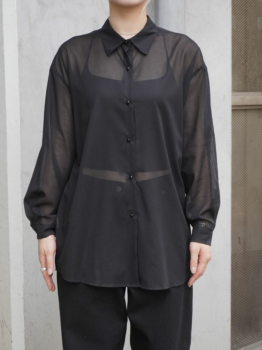 シェリコ♡ SHEER COTTON CLASSIC SHIRTS[BLACK] | 1LDK (ワンエルディーケー