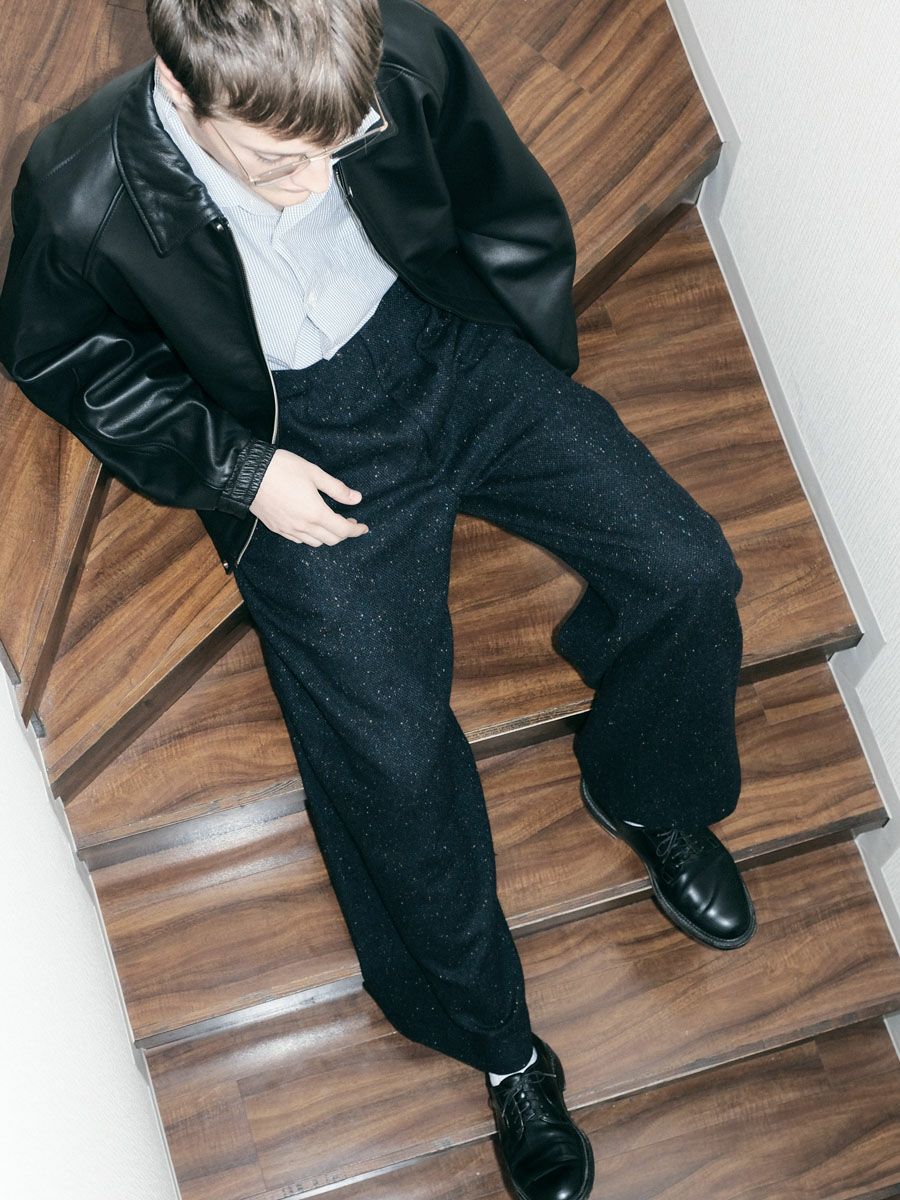 TUCKED BAGGY PANTS[MIX NAVY] | 1LDK (ワンエルディーケー) 公式サイト