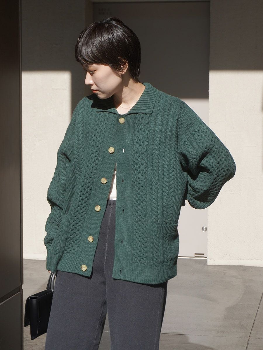 ＊universal products＊ ユニバーサルプロダクツ カーディガン ALAN KNIT CARDIGAN[GREEN] | 1LDK (ワンエルディーケー) 公式サイト