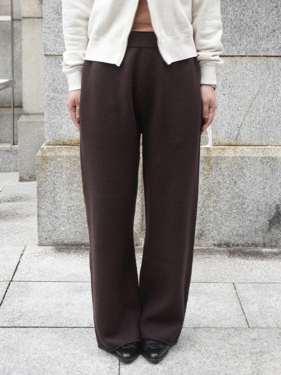 FELTED MERINO WOOL KNIT PANTS[BROWN] | 1LDK (ワンエルディーケー