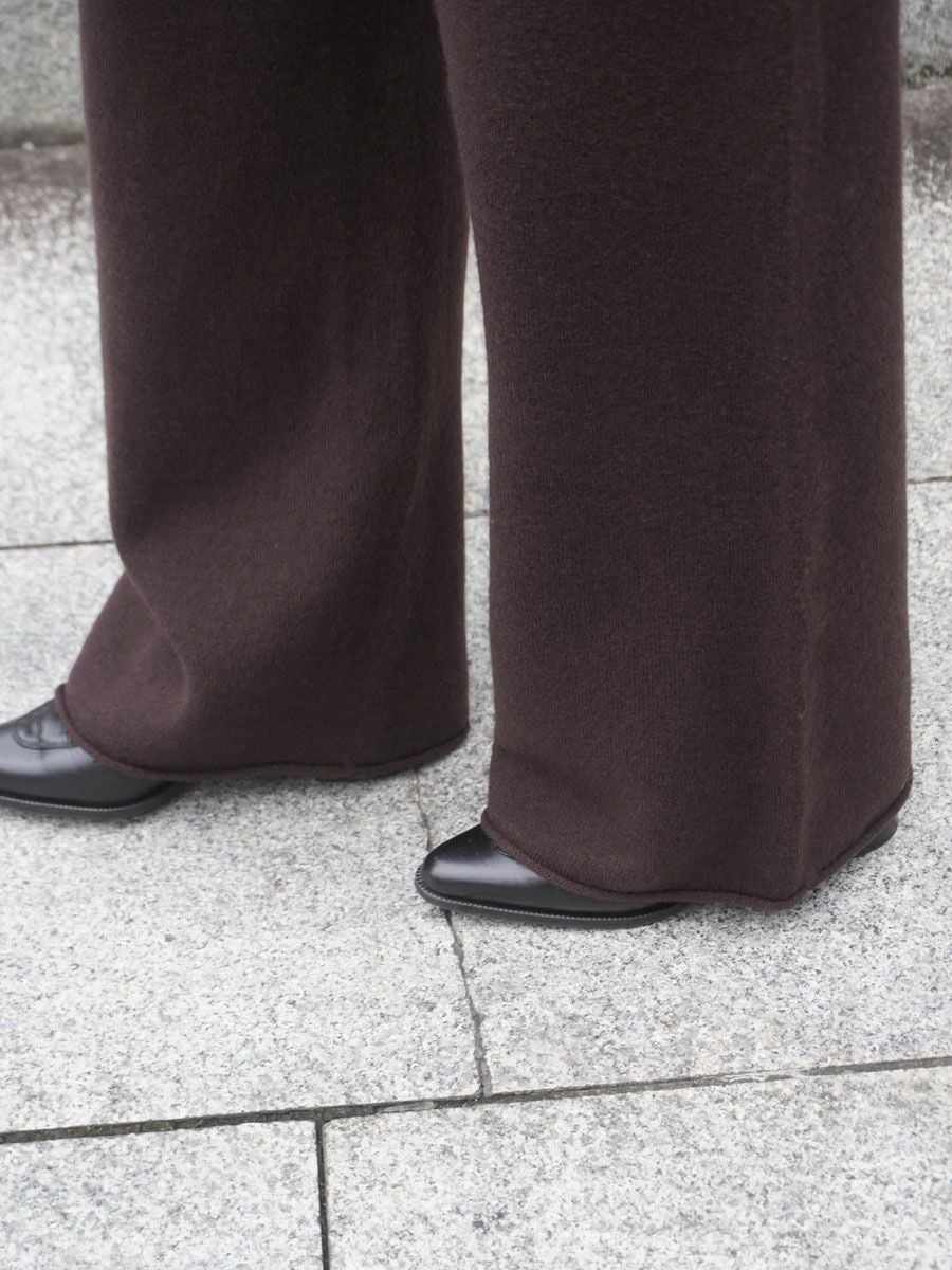 FELTED MERINO WOOL KNIT PANTS[BROWN] | 1LDK (ワンエルディーケー