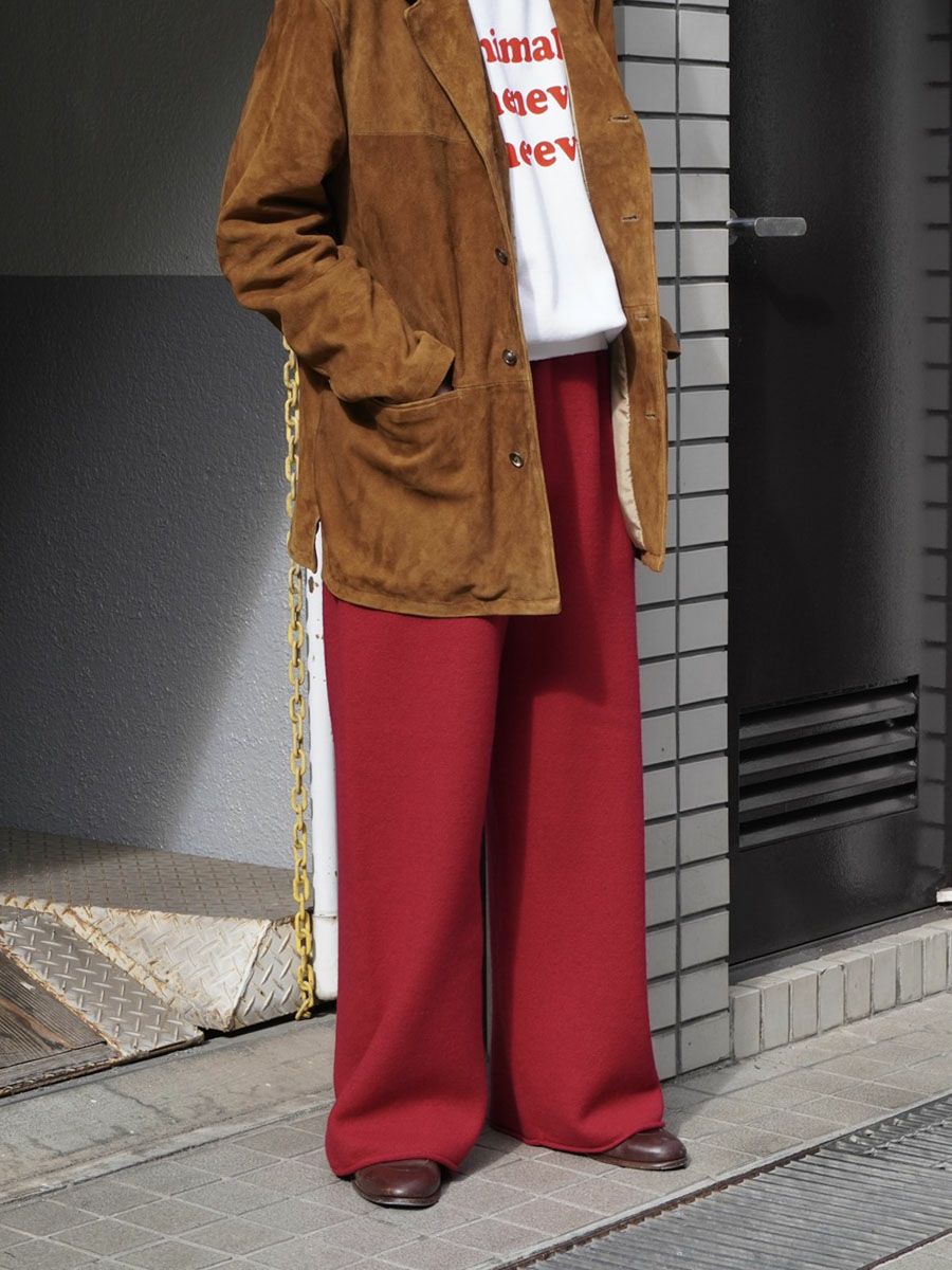 FELTED MERINO WOOL KNIT PANTS[RED] | 1LDK (ワンエルディーケー