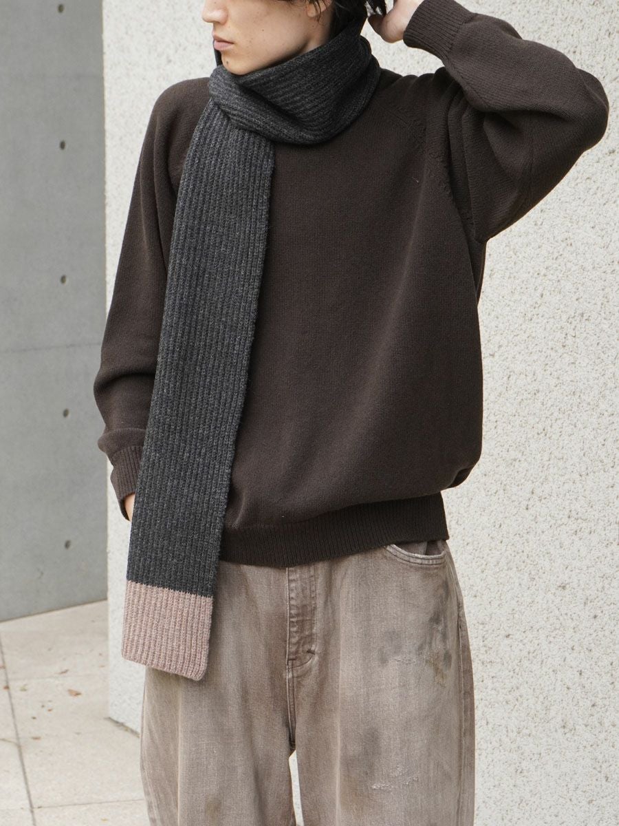 希少 1ldk evcon KNIT SCARF リブ マフラー WARREN SCOTT KNIT SCARF[L.BROWN] | 1LDK (ワンエルディーケー) 公式
