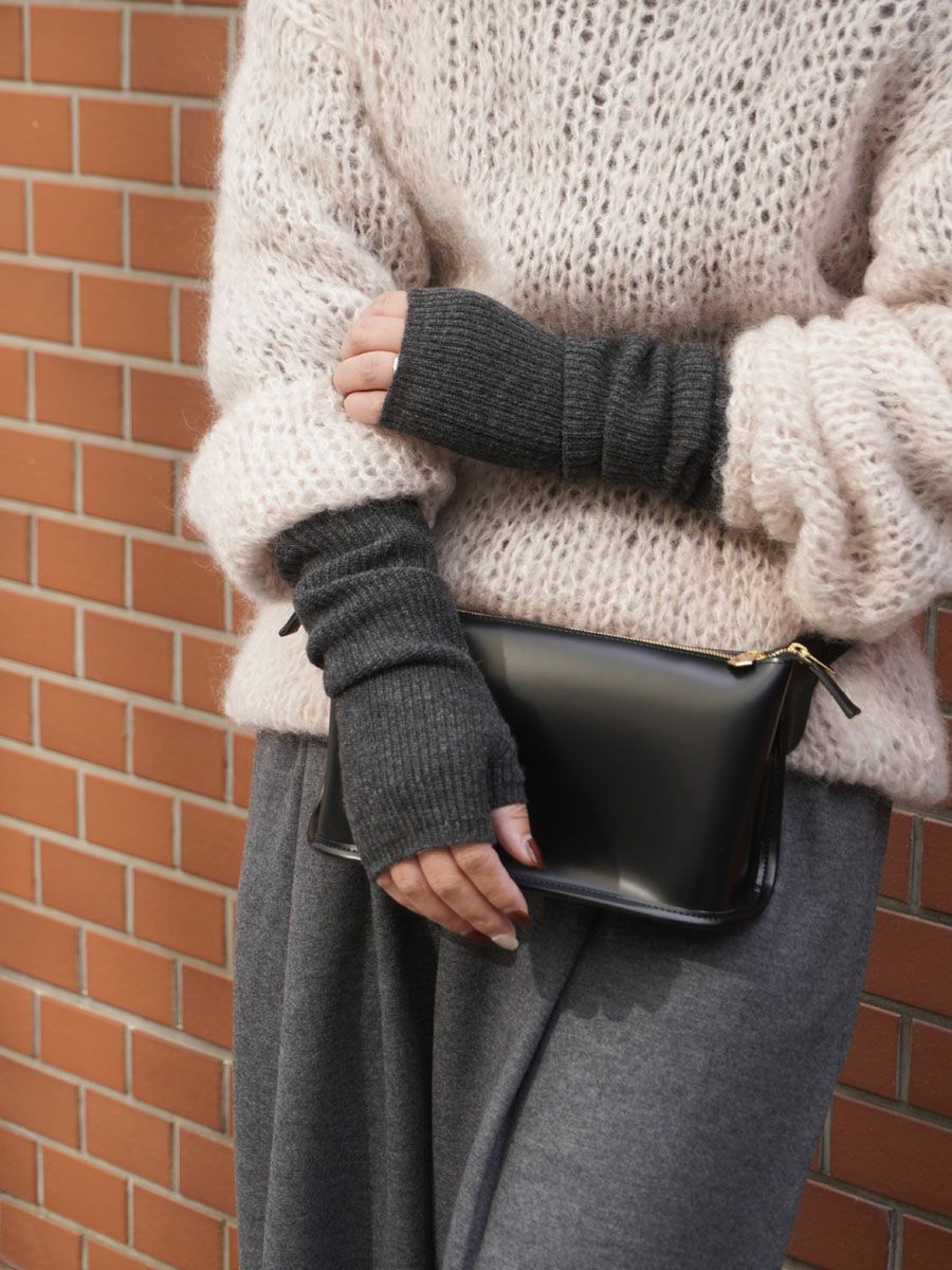 CASHMERE BLENDED ARM WARMERS[CHARCOAL] | 1LDK (ワンエルディーケー