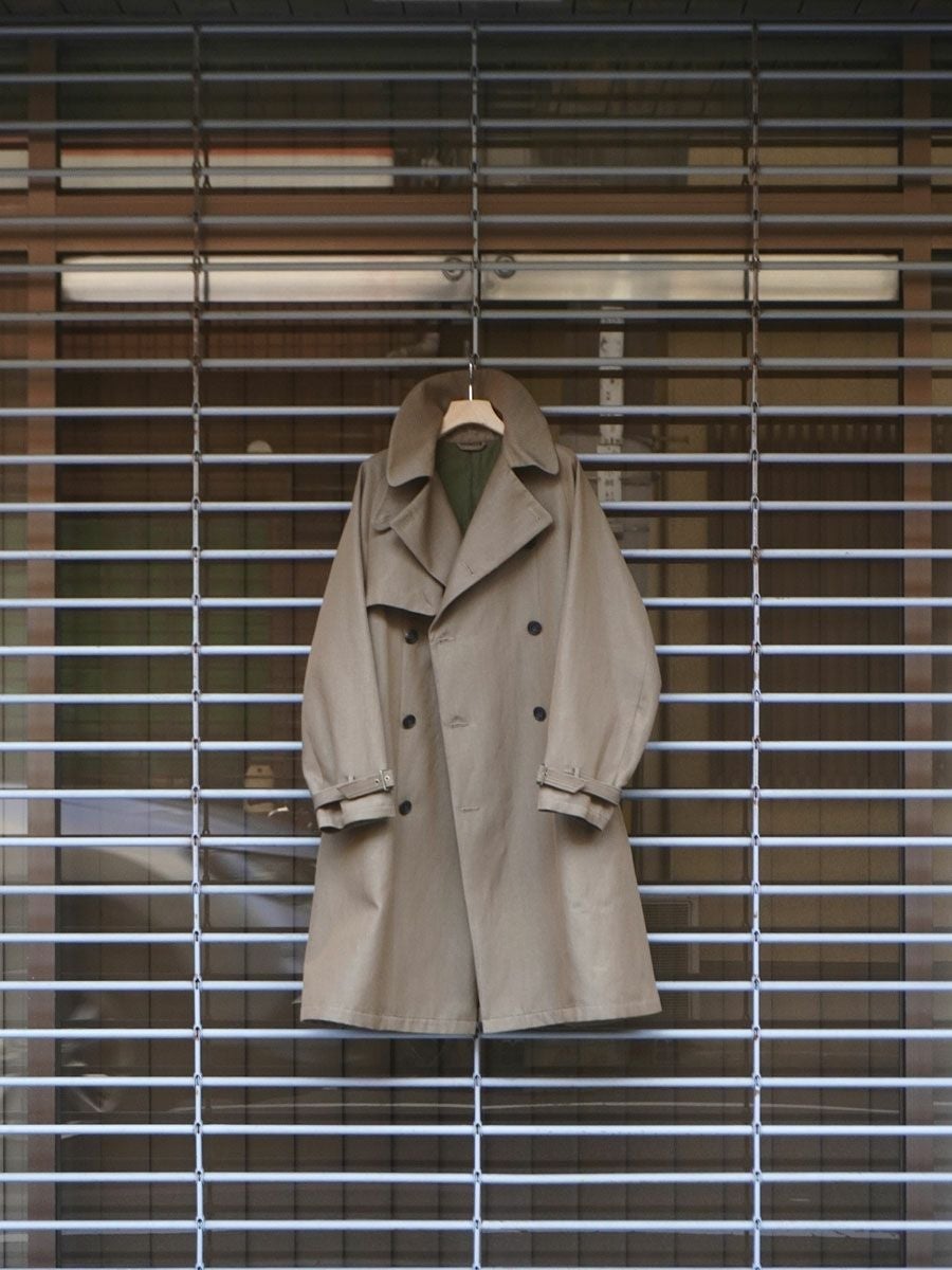 maatee&sons マーティアンドサンズ　チェック柄コート サイズ3白黒 MAATEE&SONS WASHED WORK COAT マーティーアンドサンズ ウォッシュ