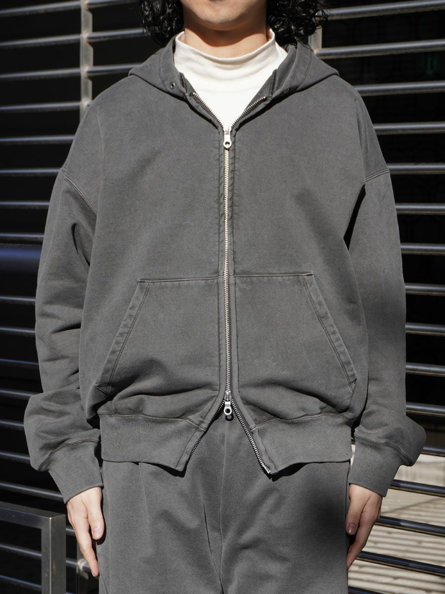 36G Fine Sweat Zip Hoodie[CHARCOAL PIGMENT] | 1LDK (ワンエルディー