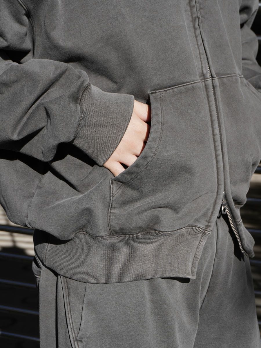 36G Fine Sweat Zip Hoodie[CHARCOAL PIGMENT] | 1LDK (ワンエルディー