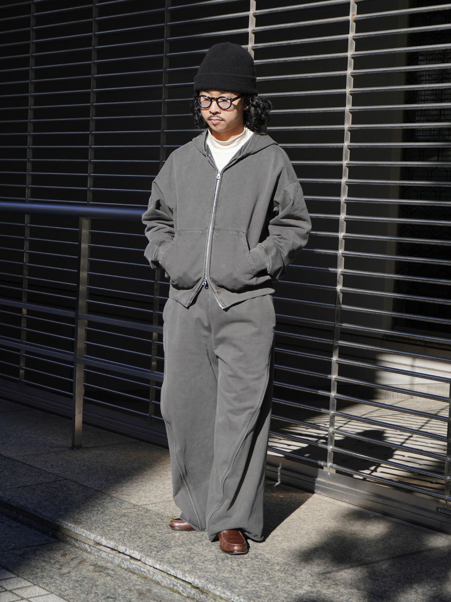 36G Fine Sweat Draping Easy Pants[CHARCOAL PIGMENT] | 1LDK (ワン