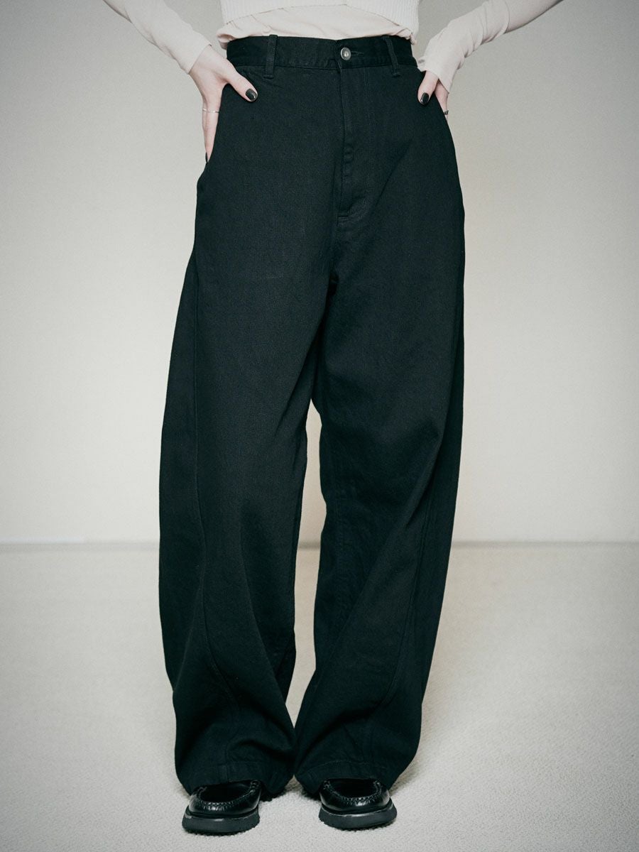 DENIM CURVE PANTS[BLACK] | 1LDK (ワンエルディーケー) 公式サイト