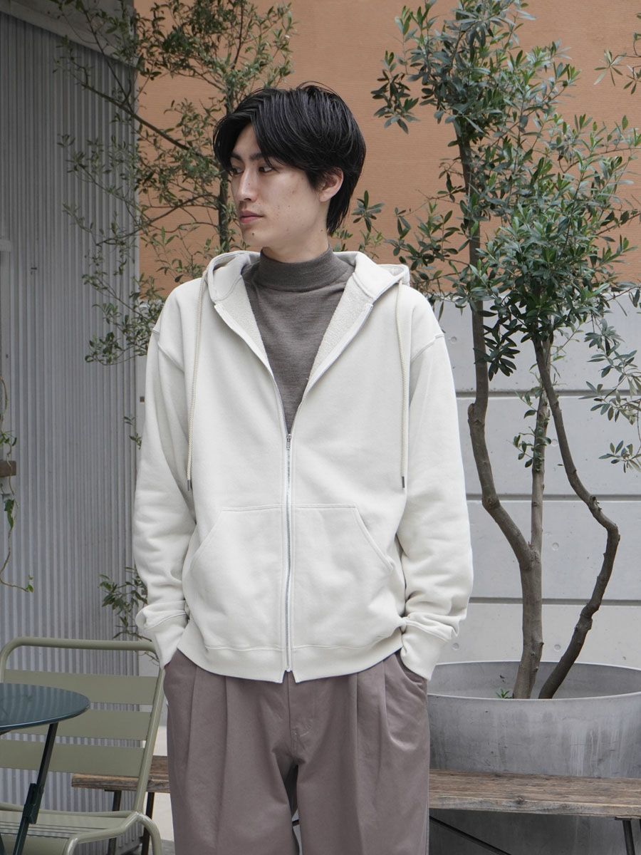 COTTON ZIP UP HOODIE[IVORY] | 1LDK (ワンエルディーケー) 公式サイト
