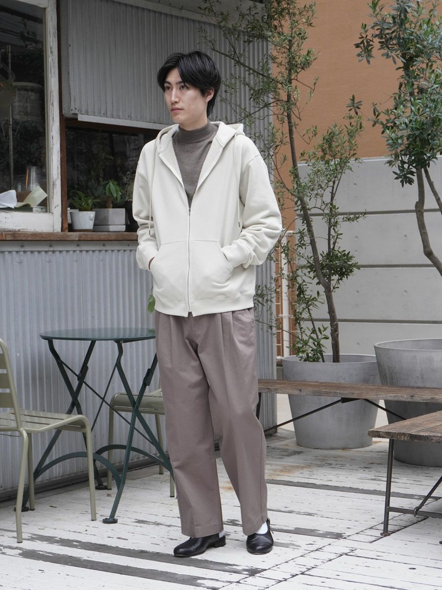 COTTON ZIP UP HOODIE[IVORY] | 1LDK (ワンエルディーケー) 公式サイト