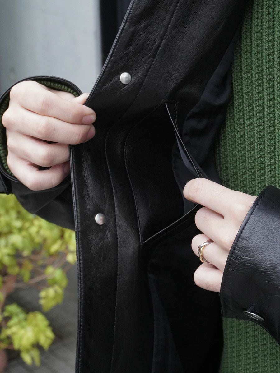 00s archive leatherjaket 細身 ギミック ダークウェア Hideka Original】3Way Vintage Fake Leather Jacket | HEILIS